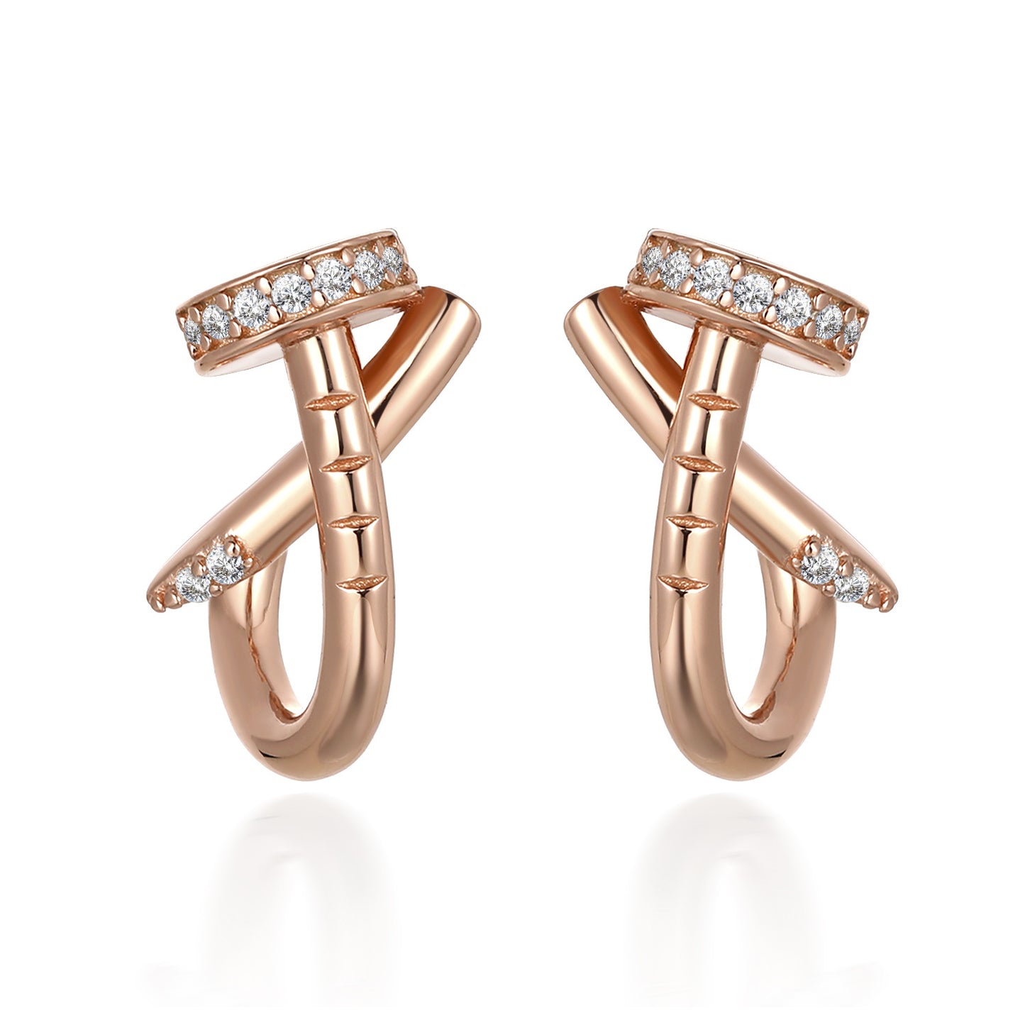 European And American Rose Gold S925 Silver Stud Earrings