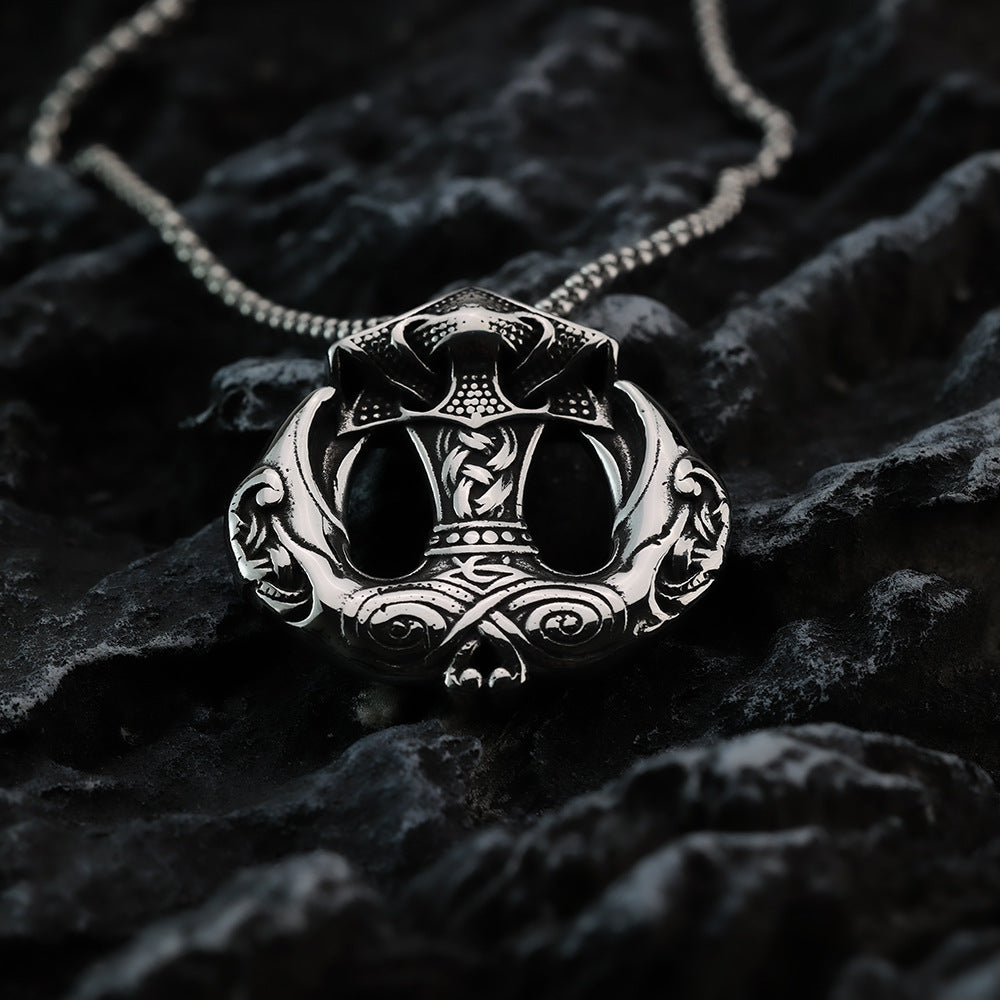 European and American Retro Jewelry Viking Thor Hammer Necklace