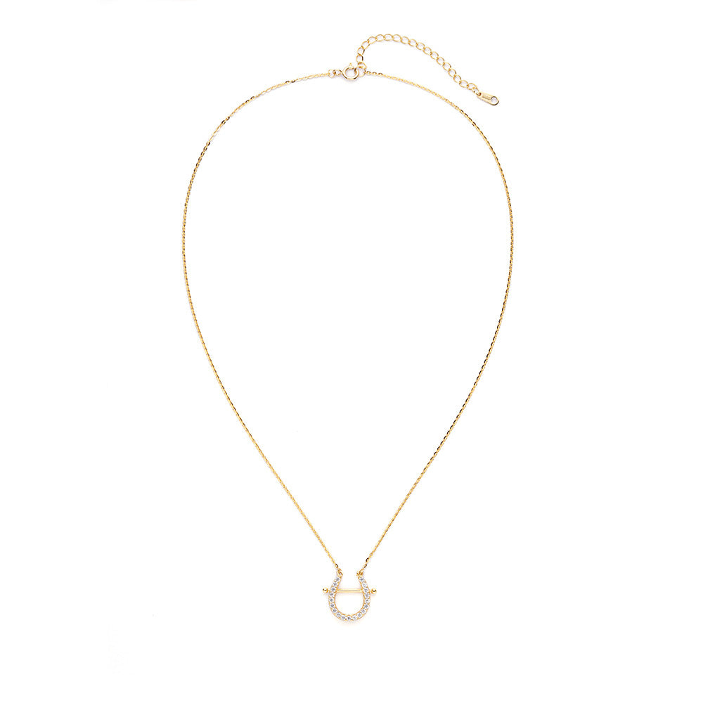 Niche Design Sense S925 Sterling Silver U-Shaped Horseshoe Necklace