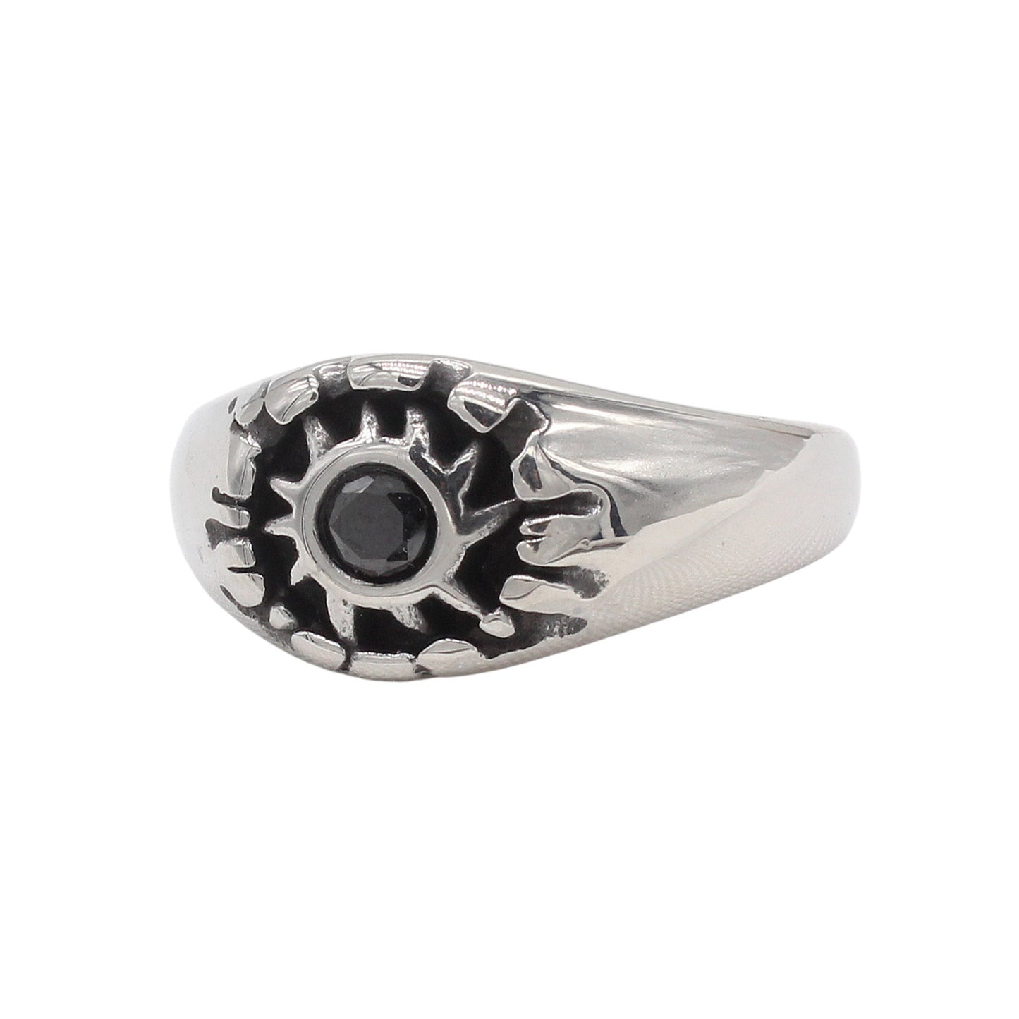 Planderful Jewelry Vintage Sun Design Titanium Steel Ring For Men Women Sizes 7 Through 11