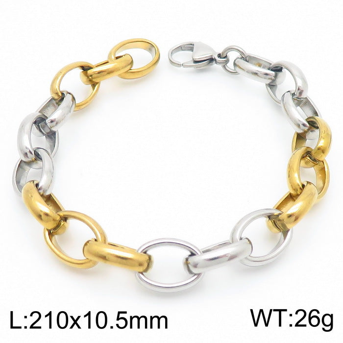 Planderful Titanium Steel Bracelet Gold Silver For Men