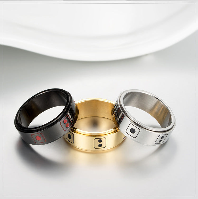 Planderful Personalized Decompression Ring Rotating Dice Stainless Steel For Fashion Lovers Unisex Sizes 7 To 12