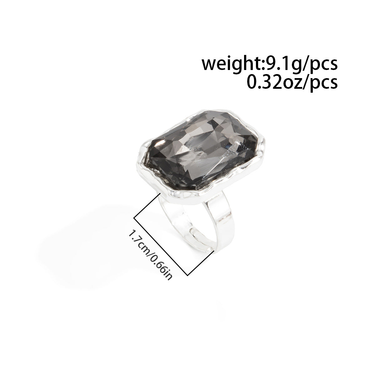 Black Acrylic Ring Planderful Vienna Verve For Minimalist Women Geometric Square Statement Jewelry