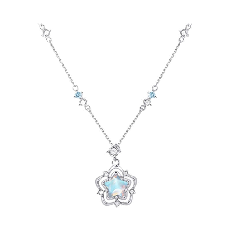 Planderful Sterling Silver Ocean Heart Necklace For Women Elegant Light Luxury Gift For Girlfriend