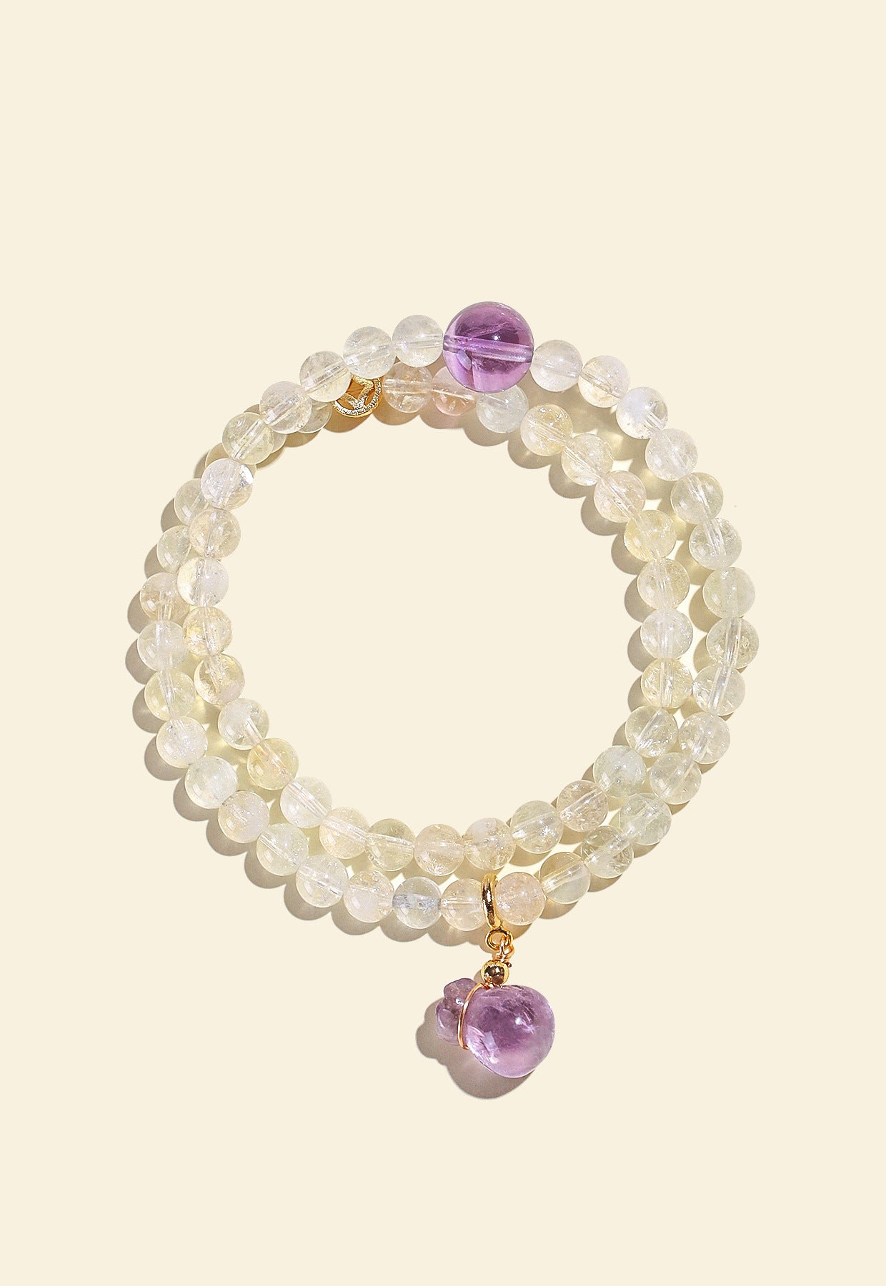 Planderful Fortune's Favor Bracelet – Elegant Natural Yellow Asai Beads