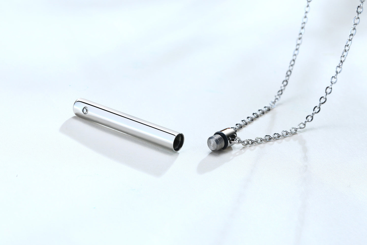Urn Necklace Stainless Steel Zircon Pendant Necklace Openable