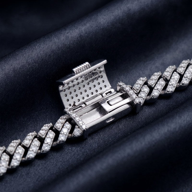 Copper Zircon Cuban Chain Pavé Bracelet
