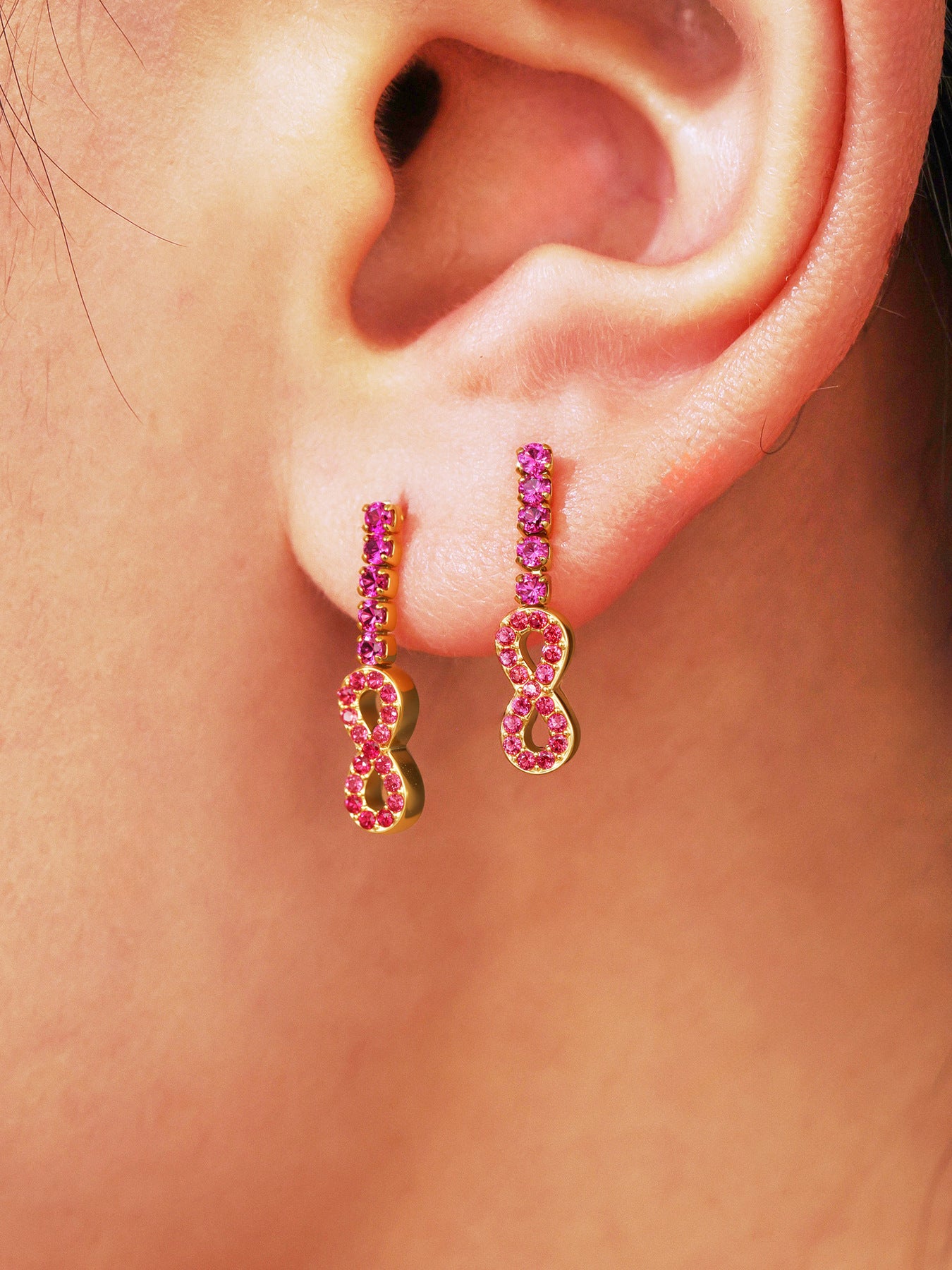 Planderful Zircon Pendant Earrings For Women 18k Gold