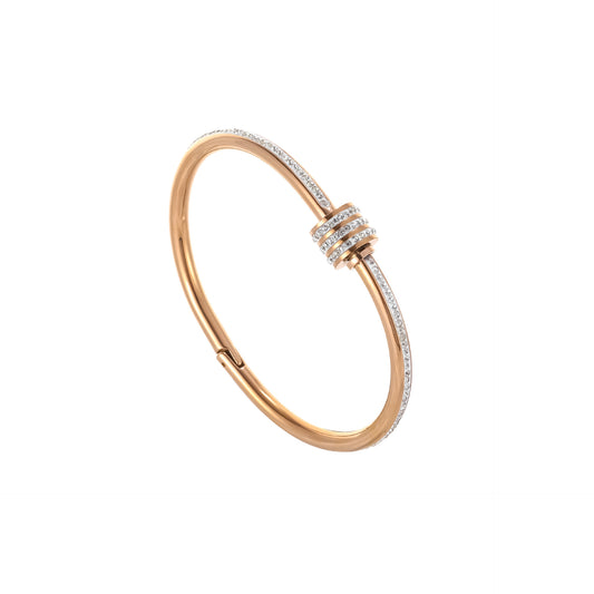 Planderful Jewelry Rose Gold Open Bangle Bracelet