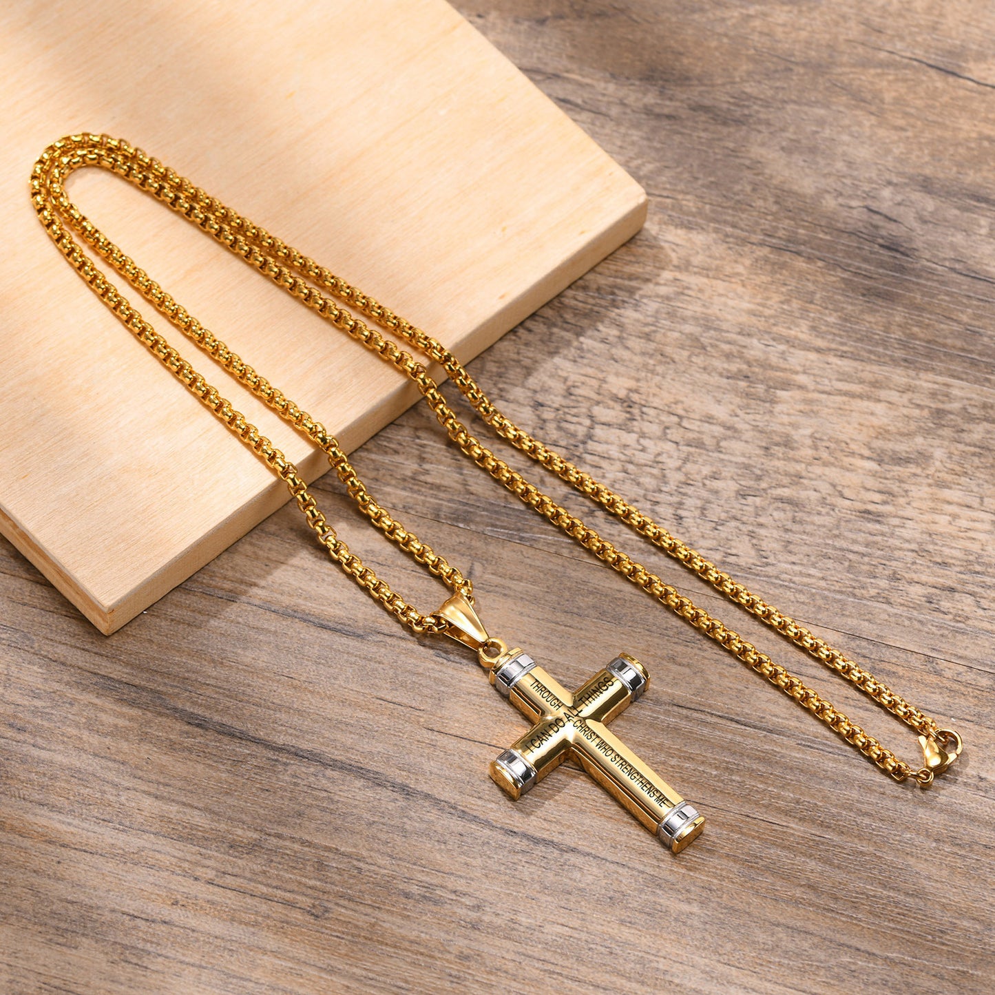 European And American Men's Fashion Titanium Steel Cross Pendant