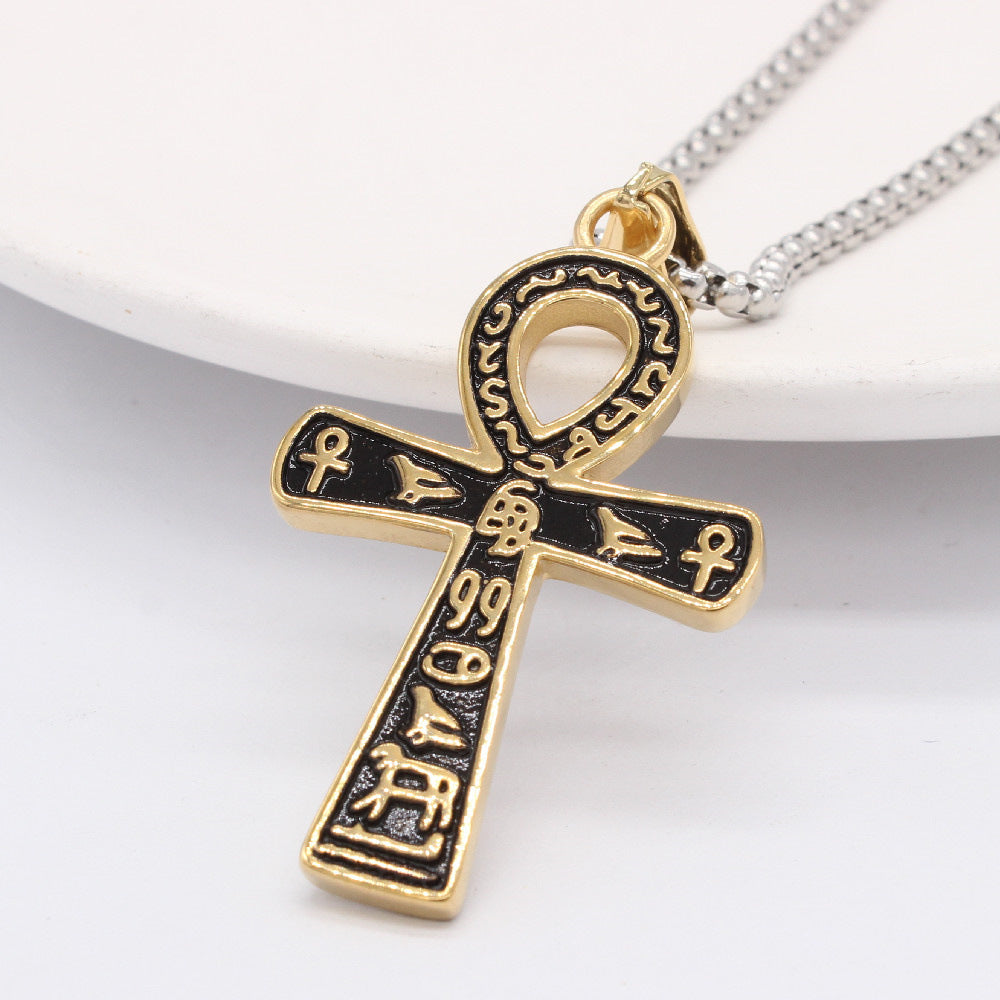 Planderful Anubis Cross Pendant Retro Titanium Steel For Men And Women Protection Symbol Everyday Genie