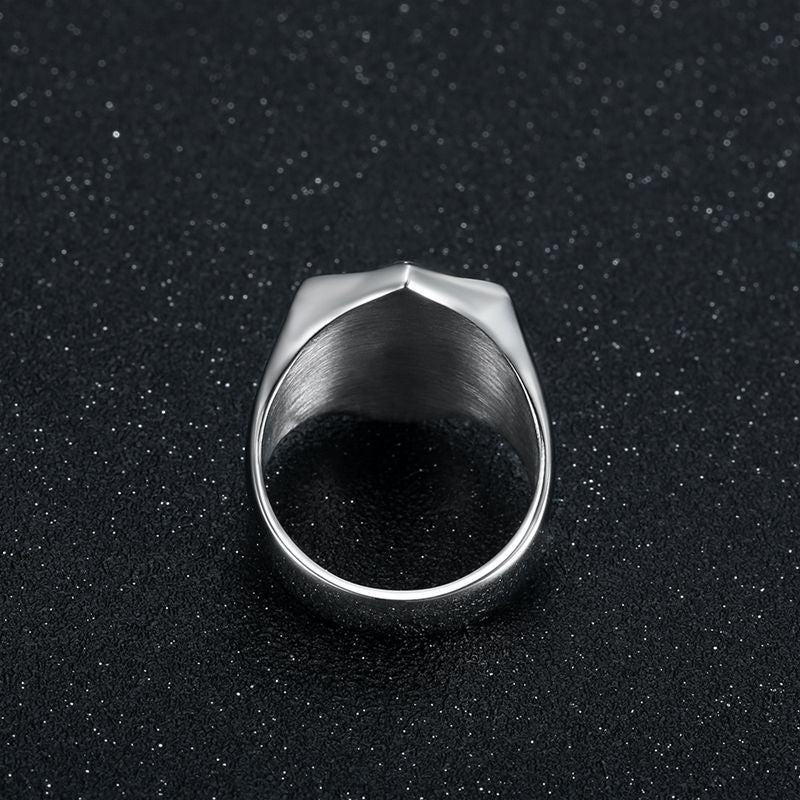 Planderful Templar Knights Ring Titanium Steel Retro Mens Ring Durable Medieval Crusades Theme