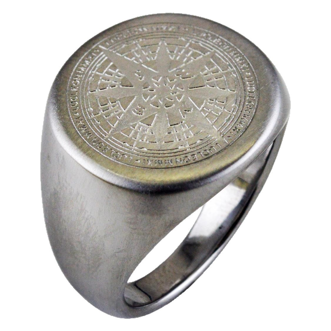 Viking Stainless Steel Ring By Planderful Everyday Genie Compass Motif Bold Design For Men