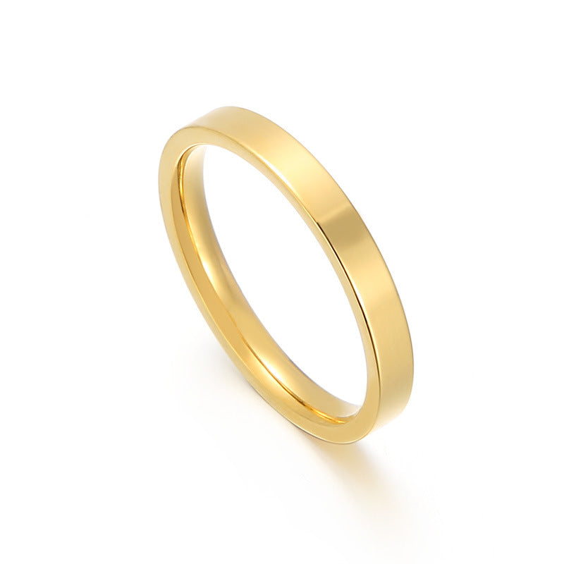 Stainless Steel Aperture Ring, Rock Hip-Hop Style 3mm Titanium Steel Men's Arc Ring