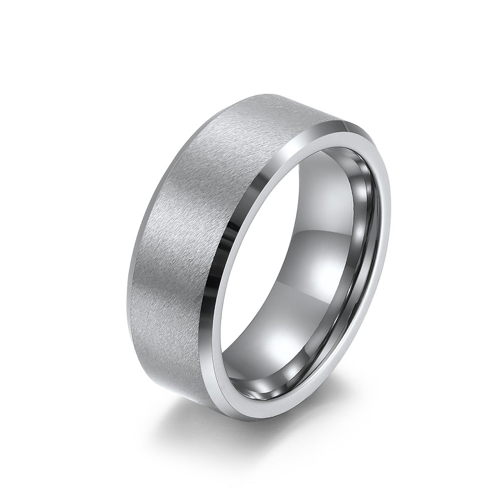 Planderful Tungsten Steel Ring Unisex Minimalist Sand Surface 6-10mm Everyday Genie Jewelry