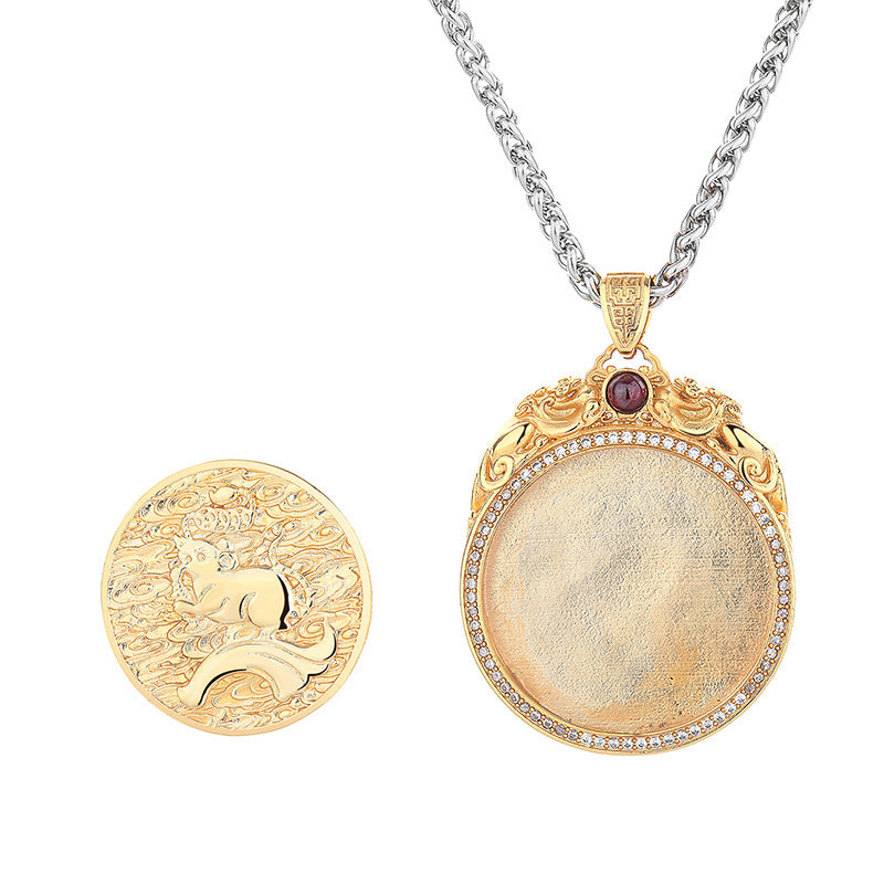 Steel Necklace - Elegant Unisex Buddha Natal Zodiac Pendant Perfect For Men And Women