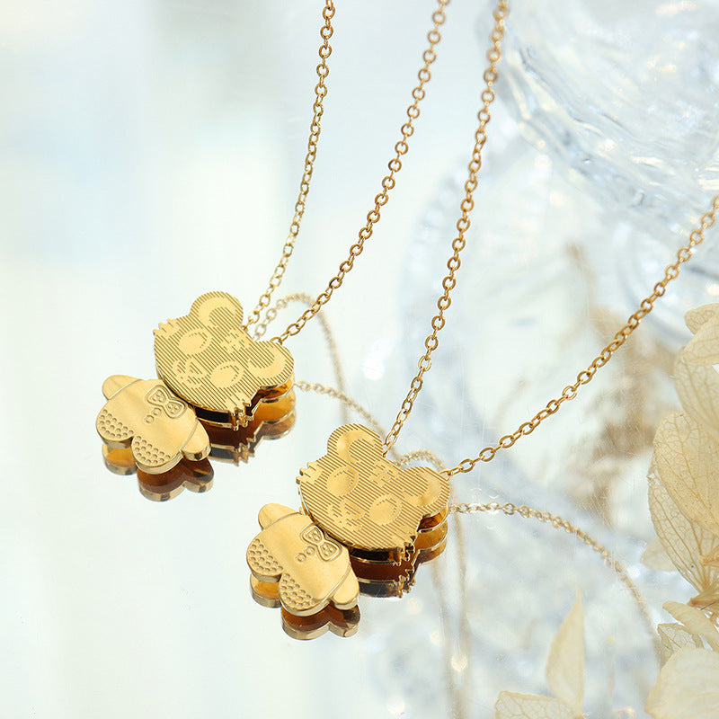 Sweet Tiger Charm Necklace - Titanium Steel Jewelry for Women