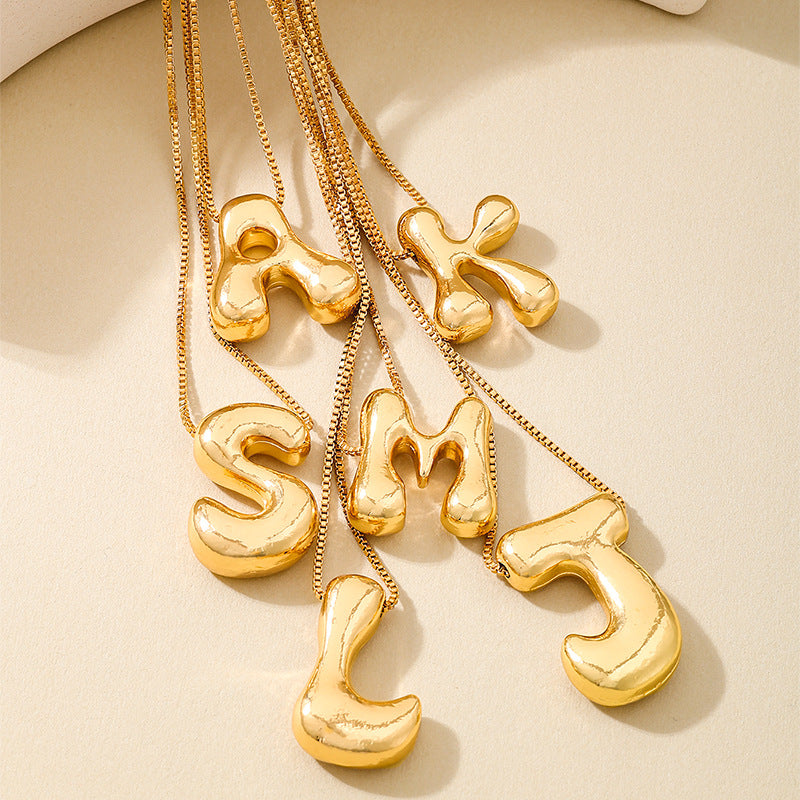 Planderful Vienna Verve Necklace – Creative Irregular Design with Fun 26 Letter Pendant