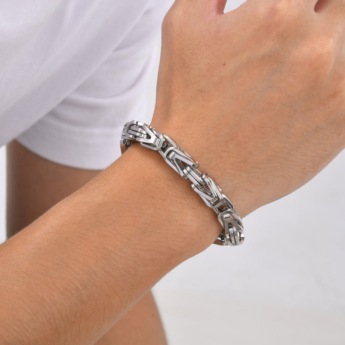 Vintage Black Stainless Steel Bracelet for Men