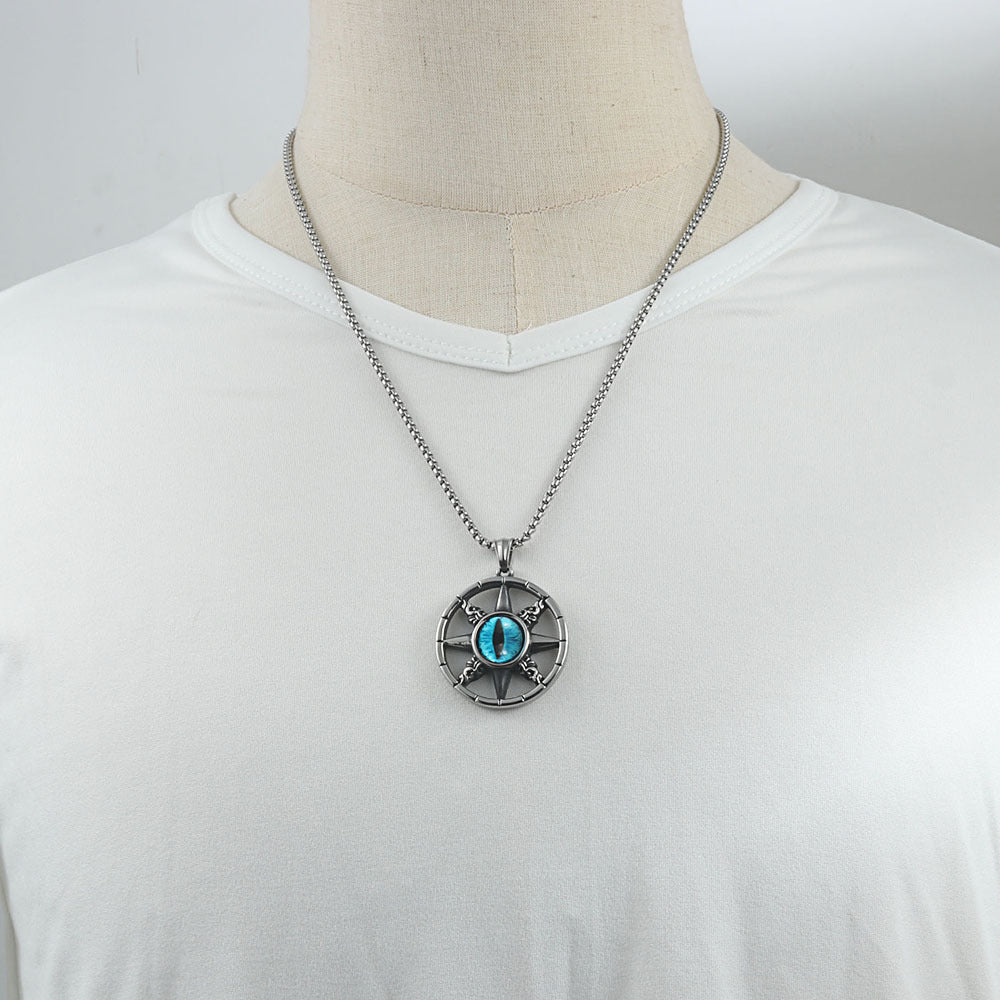 European And American Stainless Steel Compass Eye Pendant