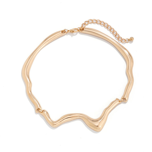 Choker Liquid Lava Metal Texture Collar Cold Wind Geometric Distortion Necklace