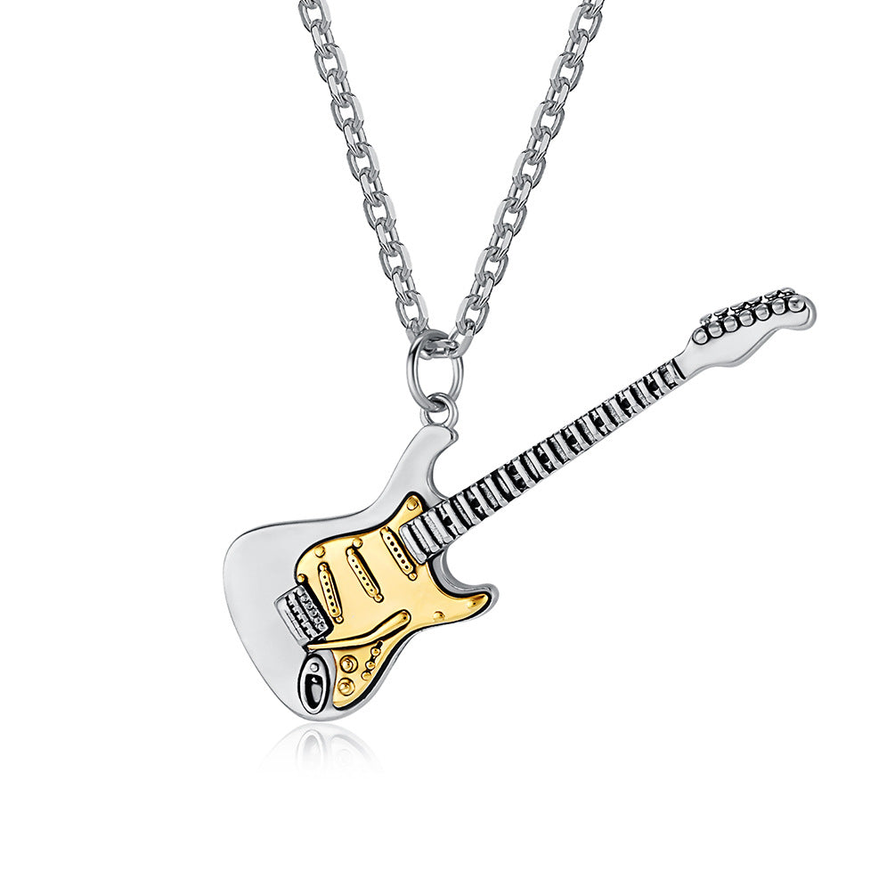 Cross-Border Niche Personalized Guitar Necklace for Men