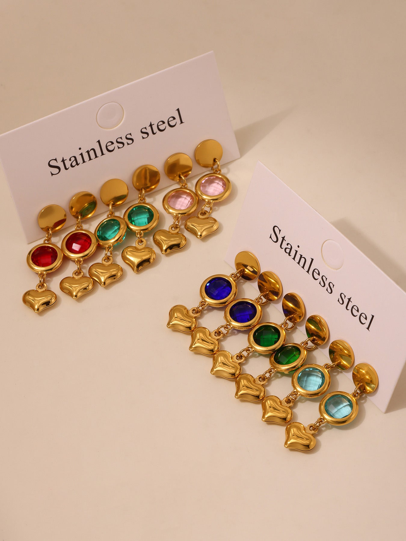 Planderful Czech Glass Love Fringe Earrings 18K Gold Women