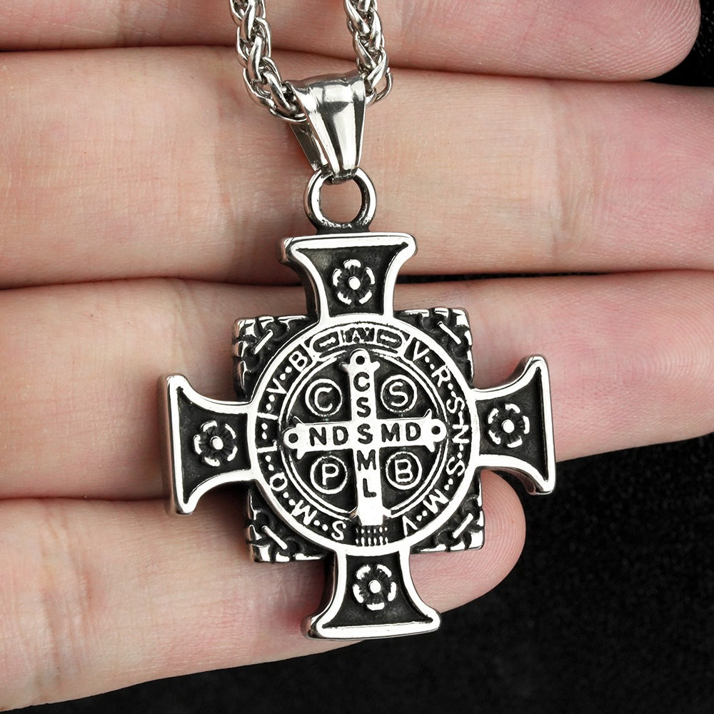 European And American Retro Men's Jewelry Stainless Steel Pendant Necklace