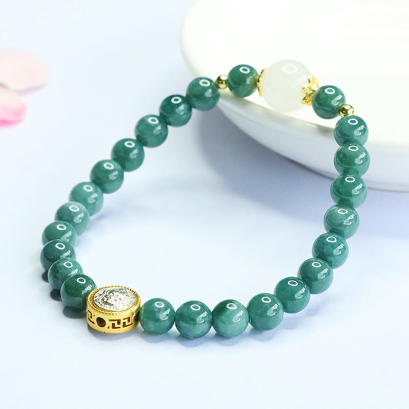 Blue Water Jadeite Classic 6.8 mm Beaded Bracelet