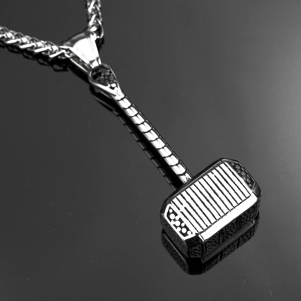 European and American Jewelry Stainless Steel Men's Pendant Necklace Retro Quake Pendant