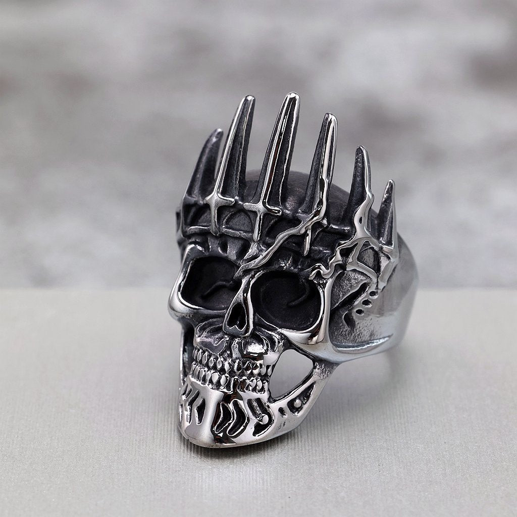 Gothic Skull Crown Stainless Steel Men's Ring