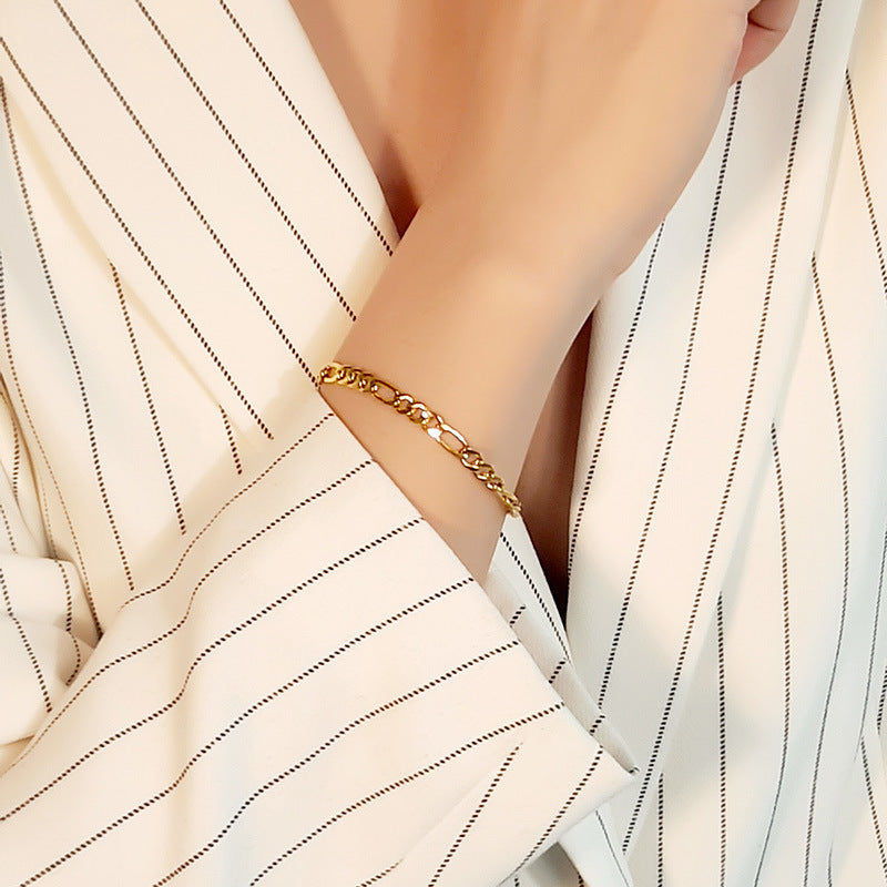 Stainless Steel Three To One NK Chain Titanium Steel Bracelet