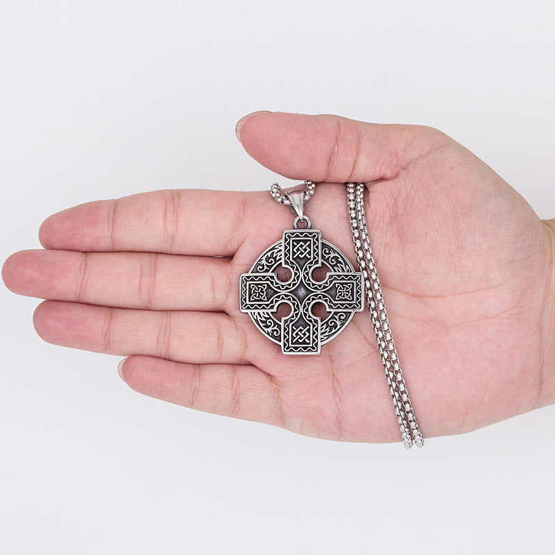 Titanium Steel Necklace - Vintage Nordic Viking Cross Celtic