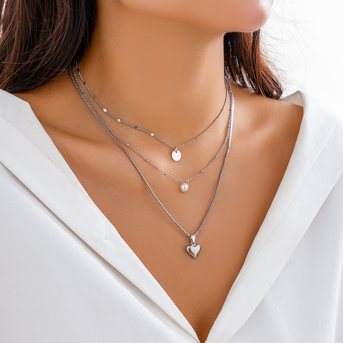 European and American Cross-border Classic Rhinestone Pendant Necklace with Imitation Pearls and Tassels