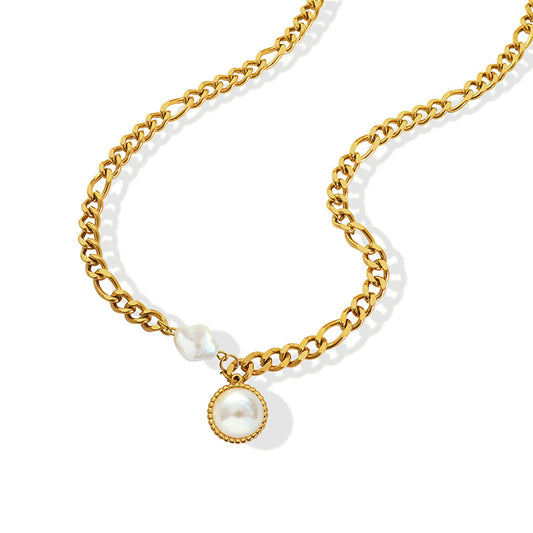 Elegant 18k Gold Plated Freshwater Pearl Pendant Necklace
