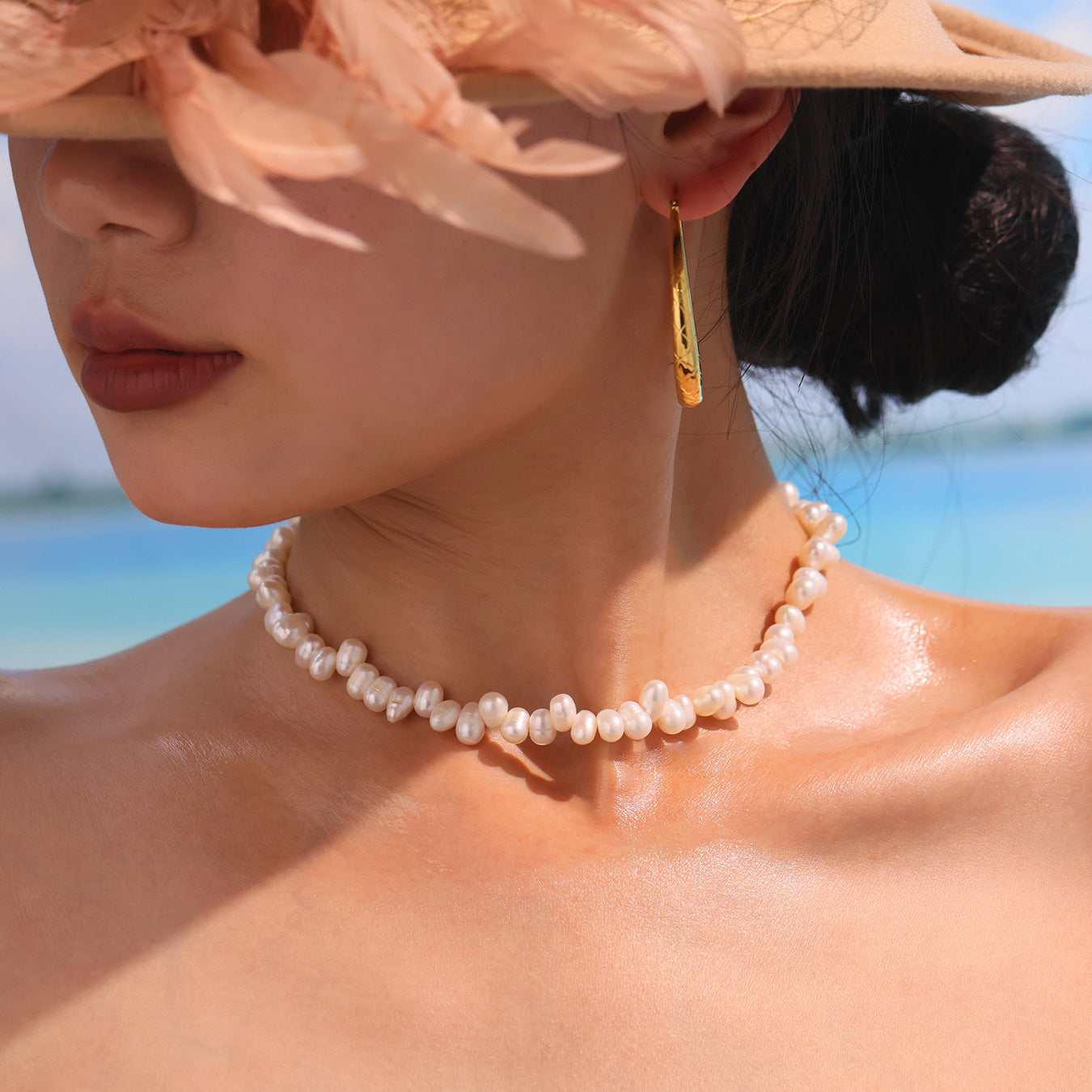 Planderful Baroque Pearl Necklace for Women Beaded Luxury