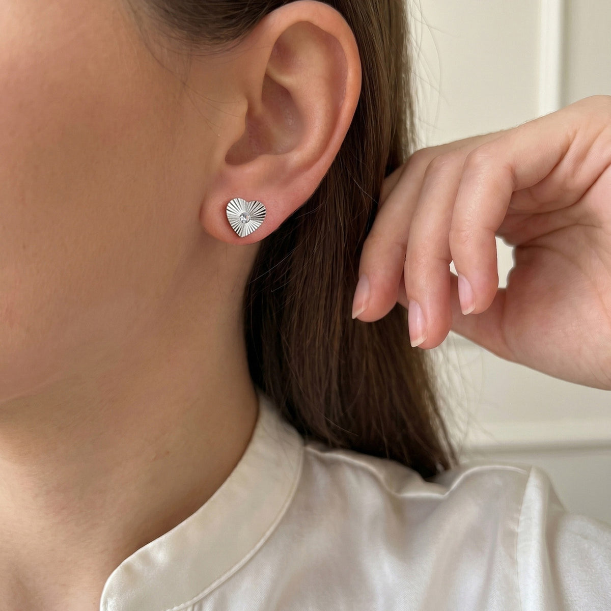 Stainless Steel Zircon Earrings