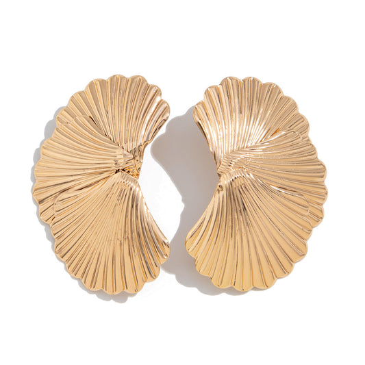 Planderful Vienna Verve Earrings – Fashionable Ginkgo Striped Design