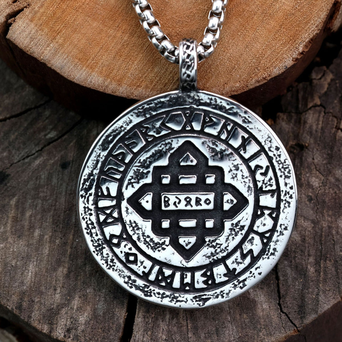 Vintage Viking Stainless Steel Pendant Necklace