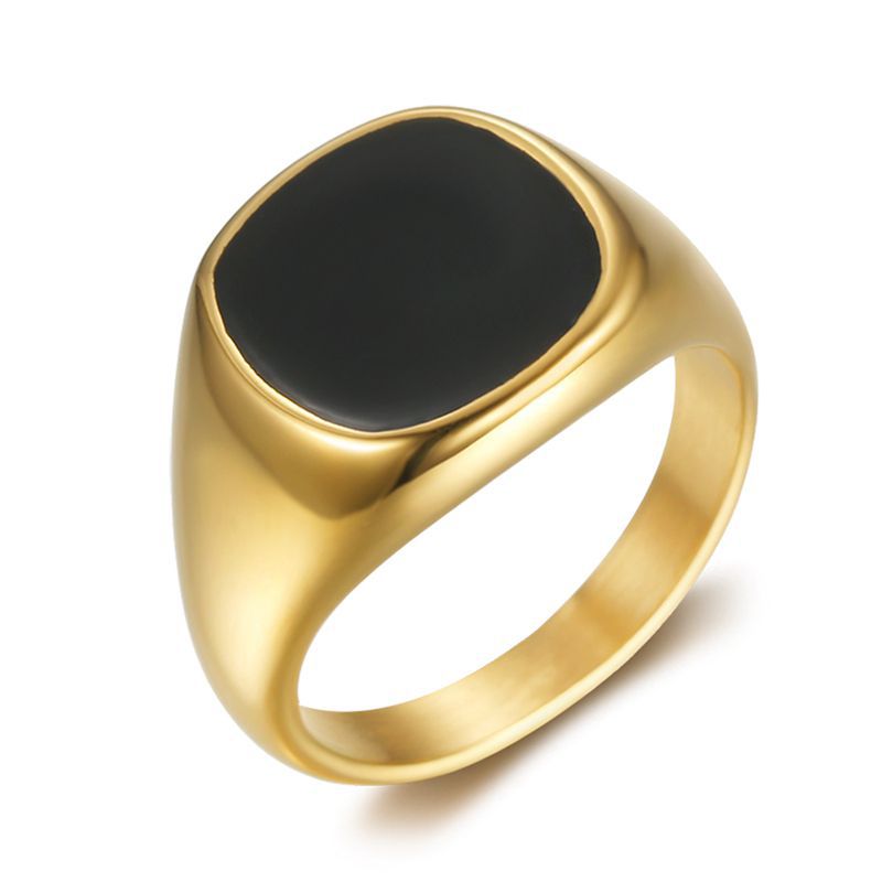 Stainless Steel Gold Plated Epoxy Glossy Ring Unisex By Planderful Everyday Genie For Men And Women
