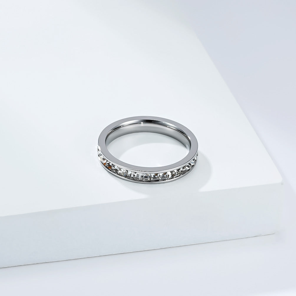 Stainless Steel Emerald Ring