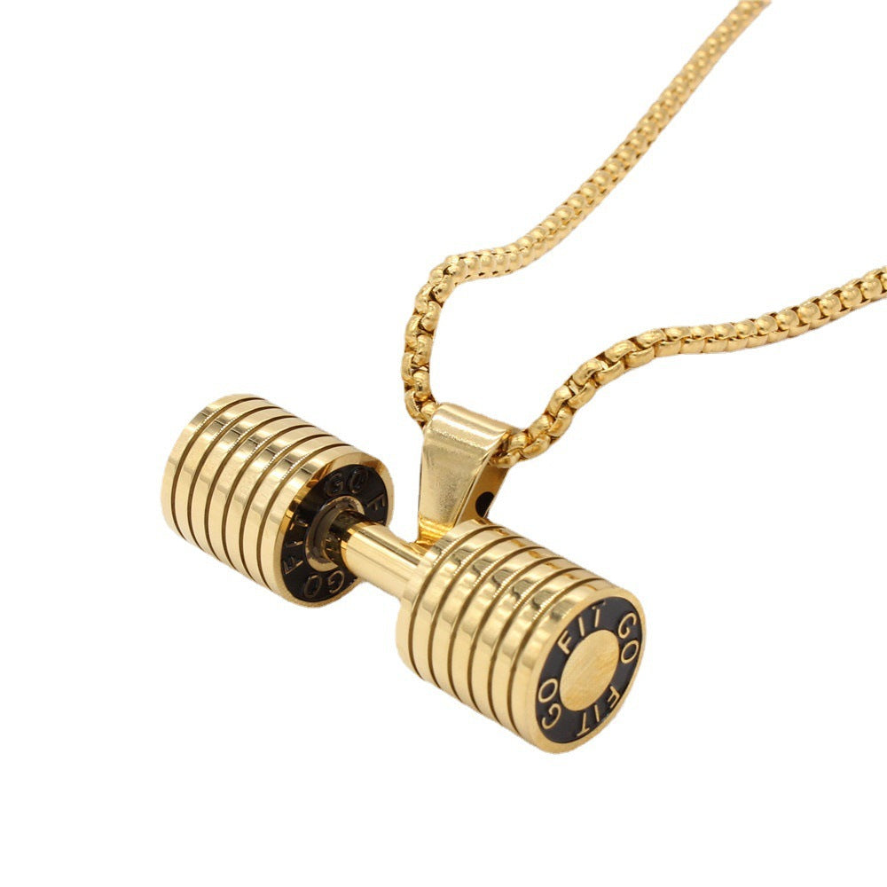 Planderful Titanium Steel Necklace For Men Gym Fitness Pendant Durable Urban Style