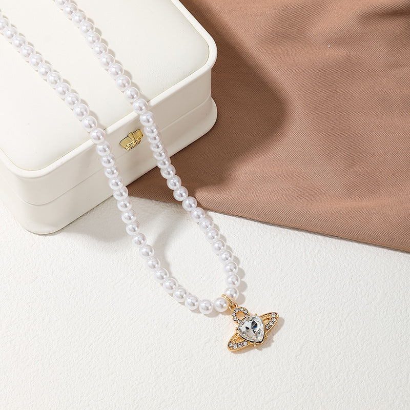 Retro Pearl Planet Necklace from Vienna Verve Collection