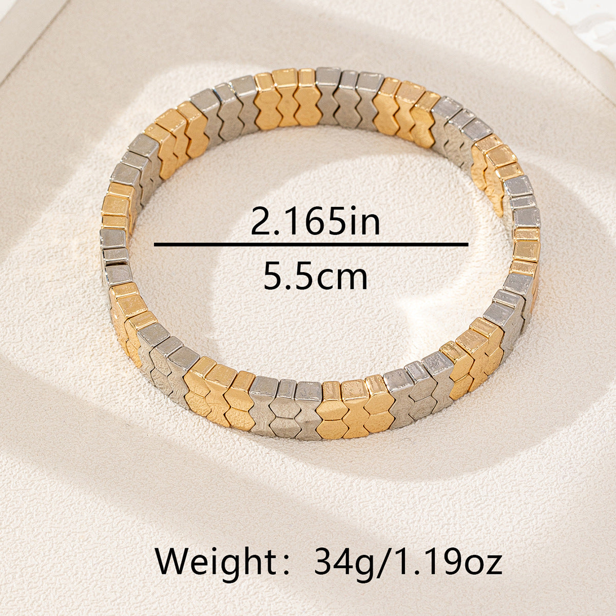 Stylish Personalized Watch with Geometric Bracelet for Women