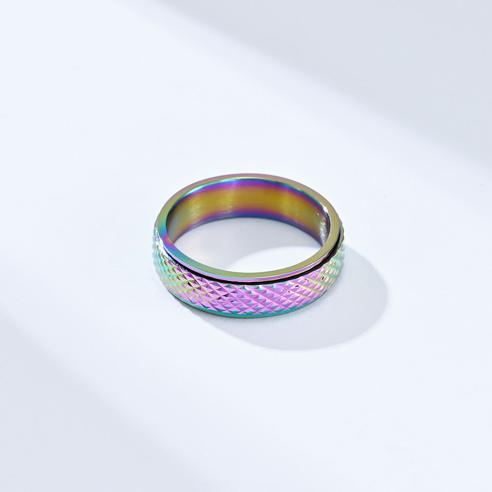 Cross-Border E-Commerce Jewelry Titanium Steel Rotating Ring