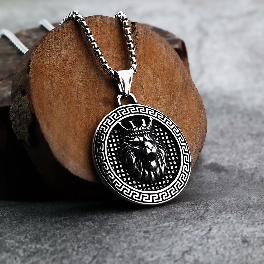 Vintage Men's Jewelry Lion King Tag Pendant Accessories