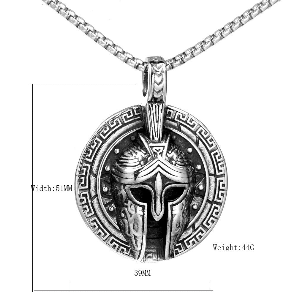 Planderful Mens Pharaoh Knight Mask Necklace Stainless Steel Pendant Durable Retro Egyptian Style
