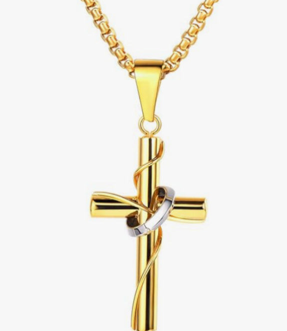 1. Planderful Stainless Steel Cross Pendant Necklace Unisex Korean Jewelry Hip Hop Style Gift