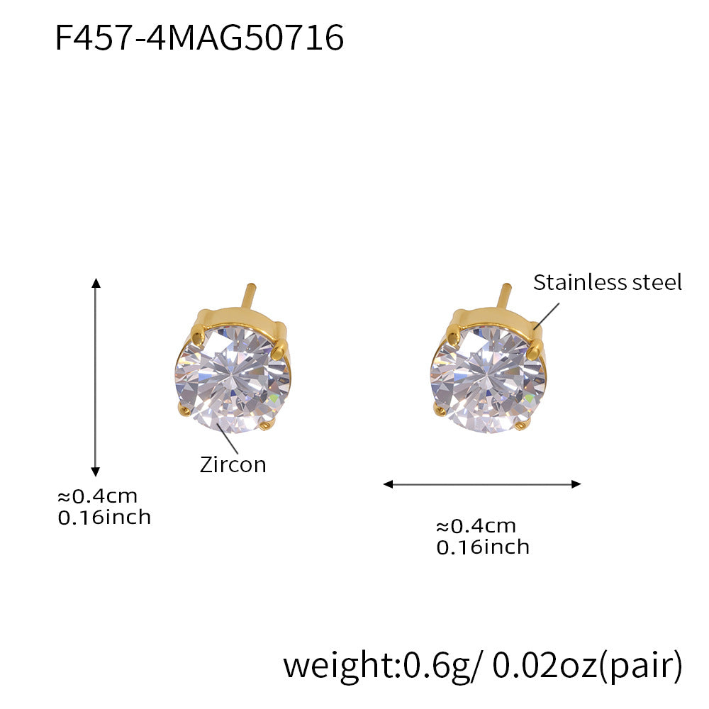Planderful Super Flash 5A Zircon Stud Earrings For Women