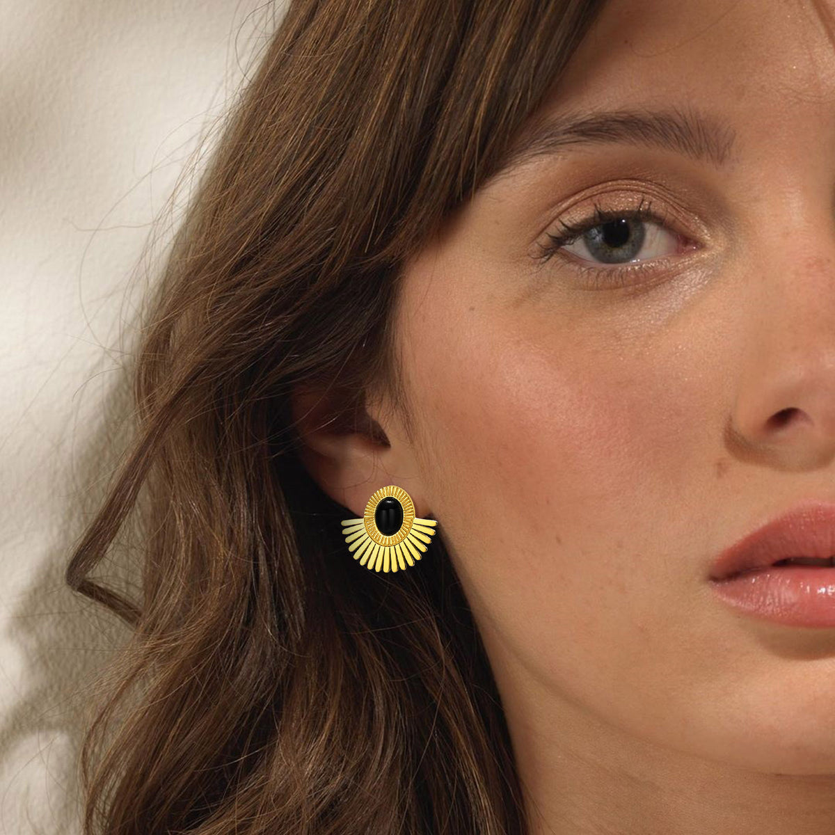 Stainless Steel Black Earrings